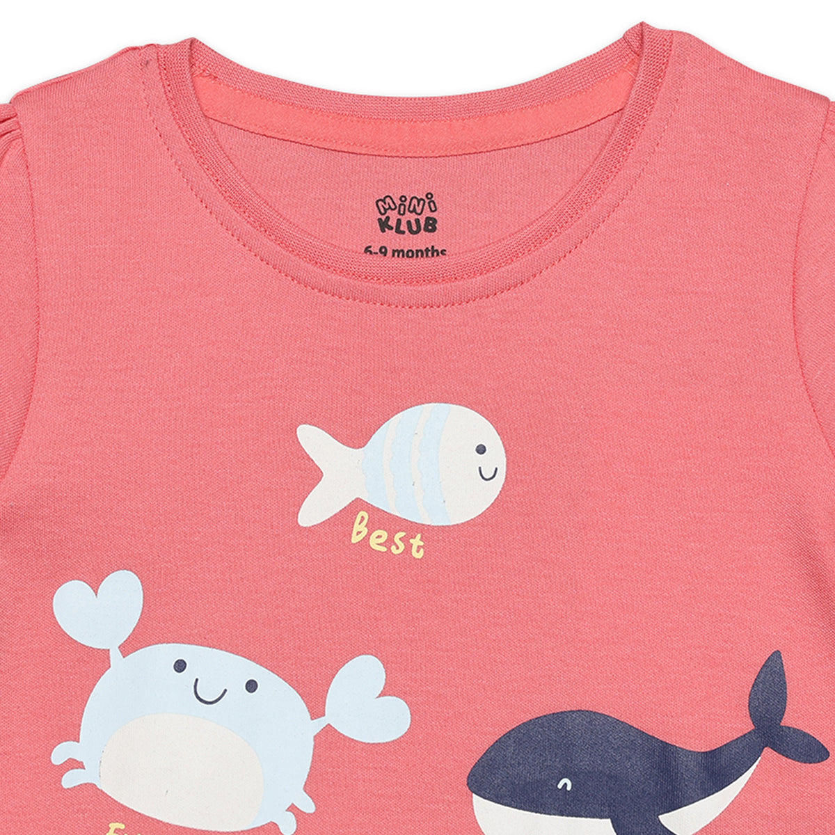 Baby Girls Sea Life Printed T-Shirts Pack Of 2, Multicolor