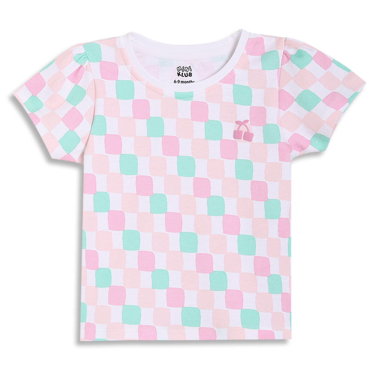 Baby Girls Graphic Print Knit Tops Pack of 2, White & Pastel Multicolour