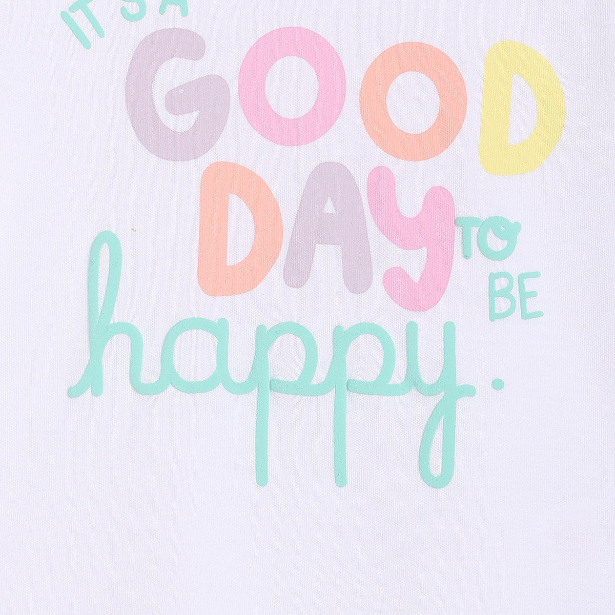 Baby Girls Graphic Print Knit Tops Pack of 2, White & Pastel Multicolour