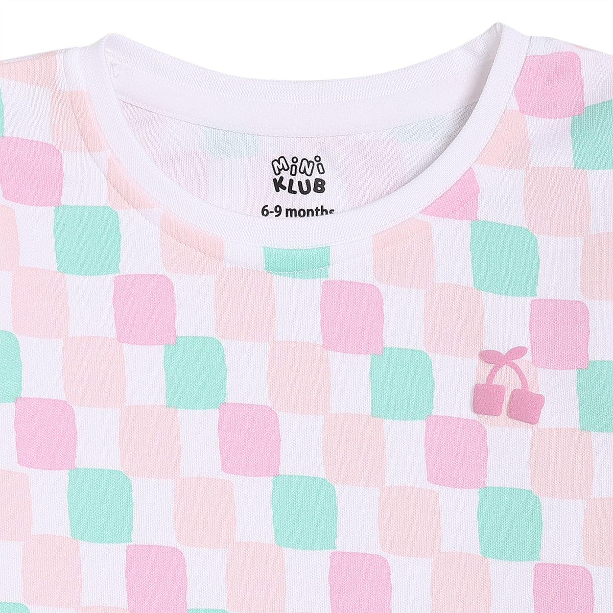 Baby Girls Graphic Print Knit Tops Pack of 2, White & Pastel Multicolour