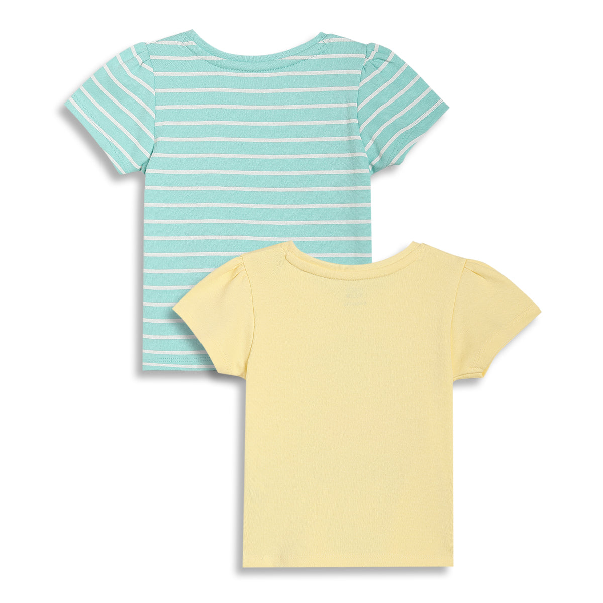 Baby Girls Striped and Cherry Print Knit Tops Pack of 2, Mint Green & Yellow