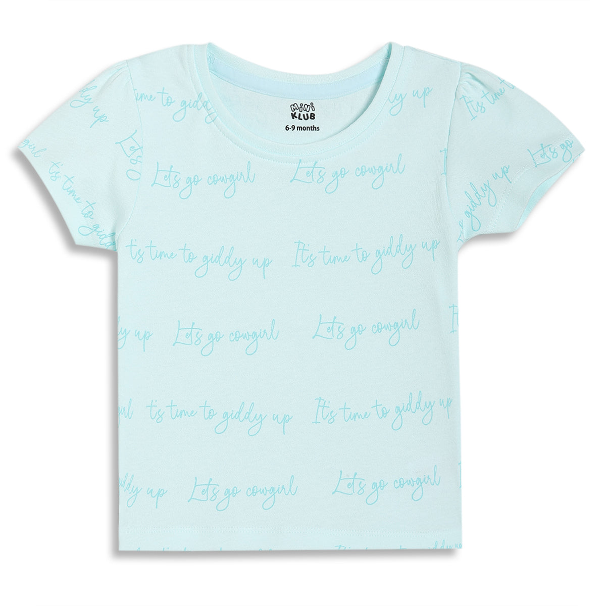 Baby Girls Unicorn Print Tops Pack of 2, Mint and Beige