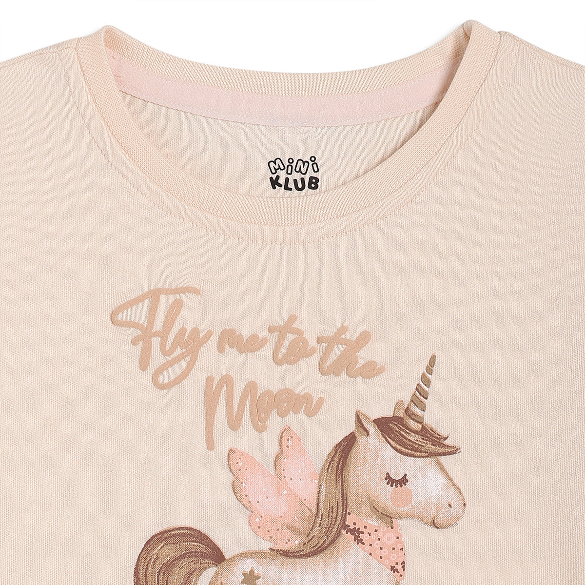 Baby Girls Unicorn Print Tops Pack of 2, Mint and Beige