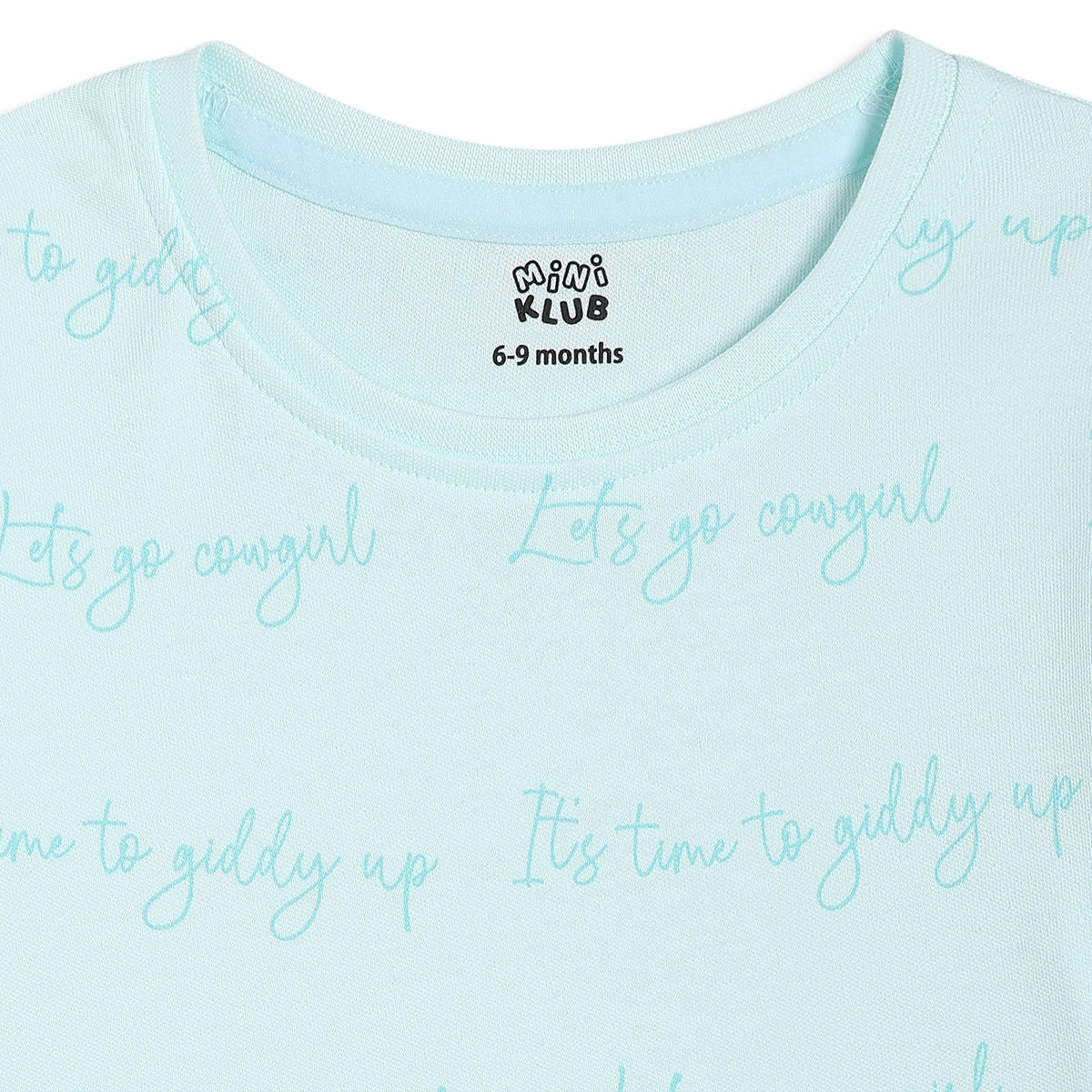 Baby Girls Unicorn Print Tops Pack of 2, Mint and Beige