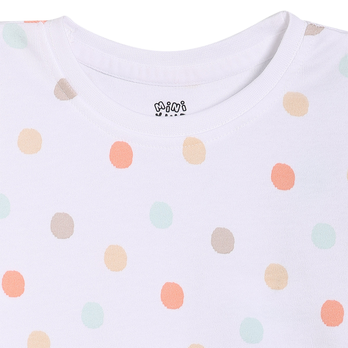 Baby Girls Polka Dot and Wild Child Print Tops Pack of 2, White and Peach