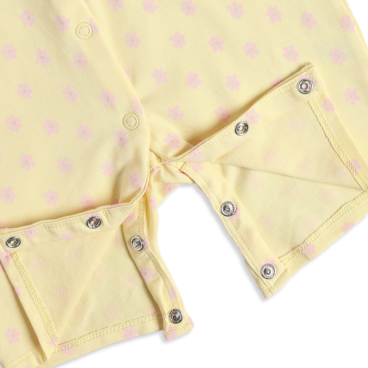 Baby Girls Pack of 2 Printed Cotton Rompers with Flutter Sleeves