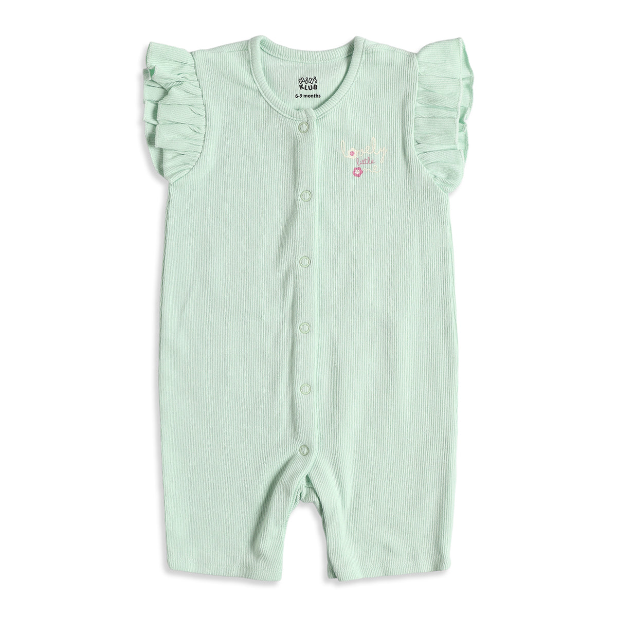 Baby Girls Pack of 2 Printed Cotton Rompers with Flutter Sleeves