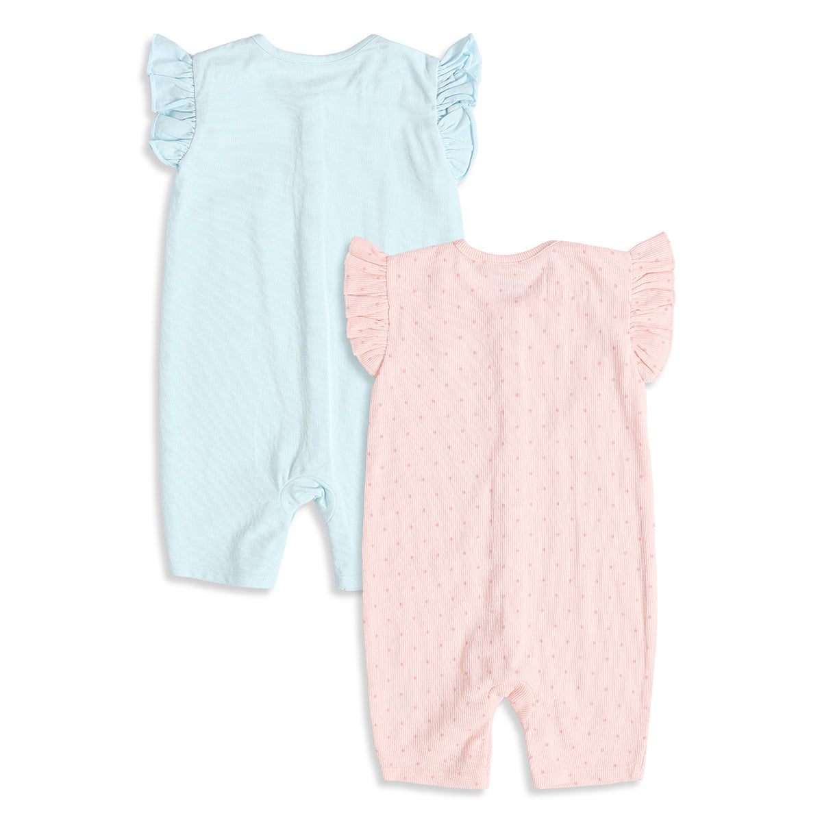 New Born And Baby Girls Romper Pack Of Two - Multi