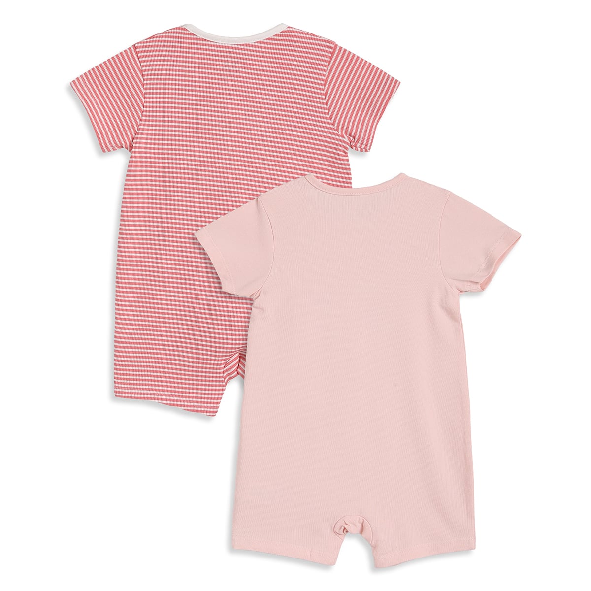 Baby Girls Pink And Coral Cotton Printed Rompers Pack Of 2 Regular Fit Casual Wear
