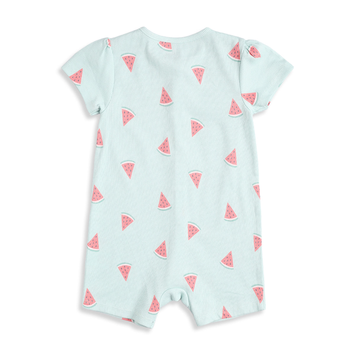 Baby Girls Pack of 2 Printed Cotton Rompers with Front Snap Closure and Short Sleeves