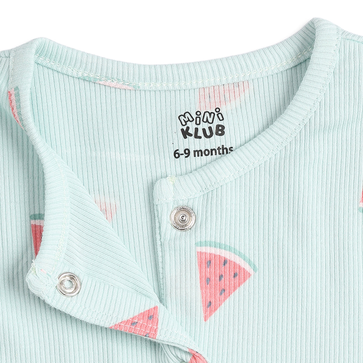 Baby Girls Pack of 2 Printed Cotton Rompers with Front Snap Closure and Short Sleeves