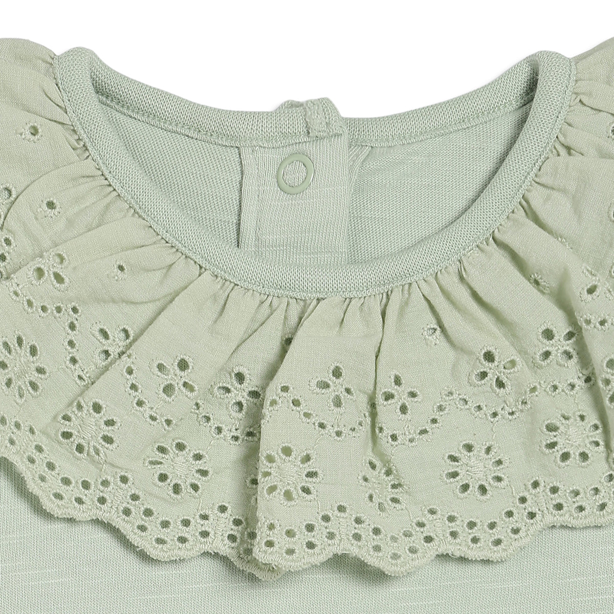 Baby Girls Duck Applique Romper with Headband, Light Green