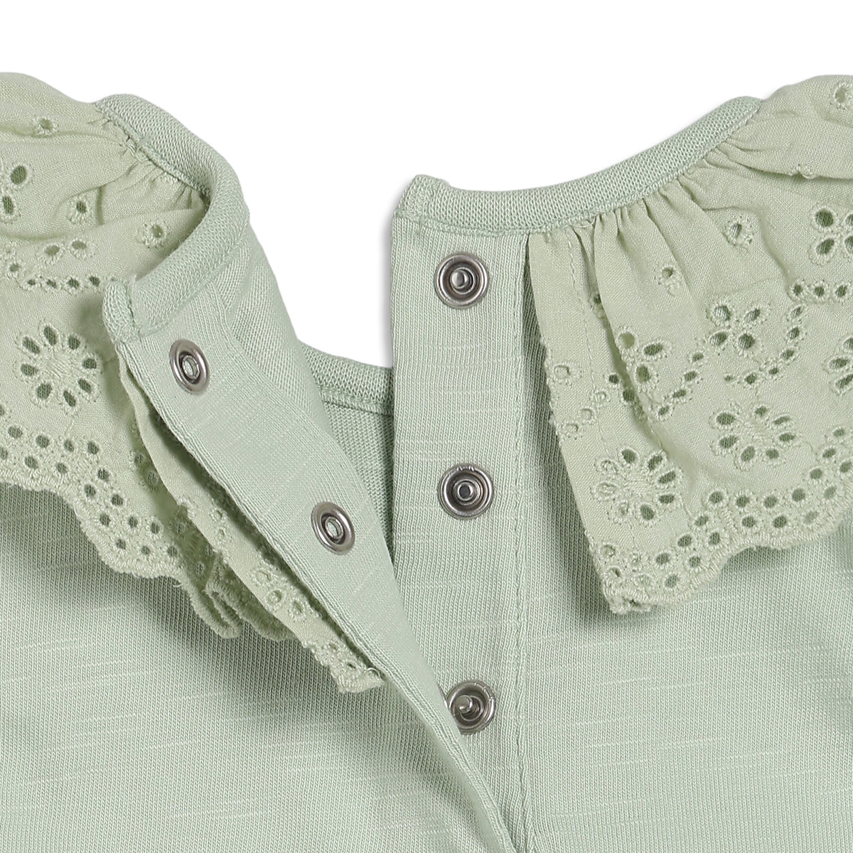 Baby Girls Duck Applique Romper with Headband, Light Green