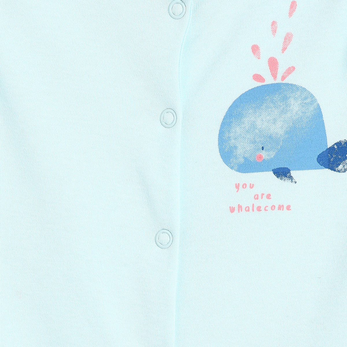 Baby Girls Whale Print Knit Rompers Pack of 2, Navy Blue and Aqua Blue