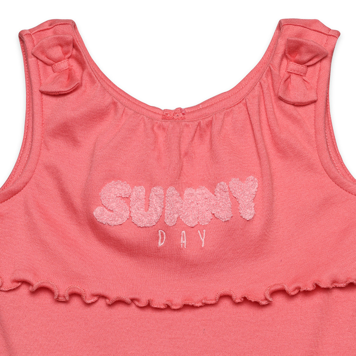 Baby Girls Text Embroidered Romper With Cap, Pink