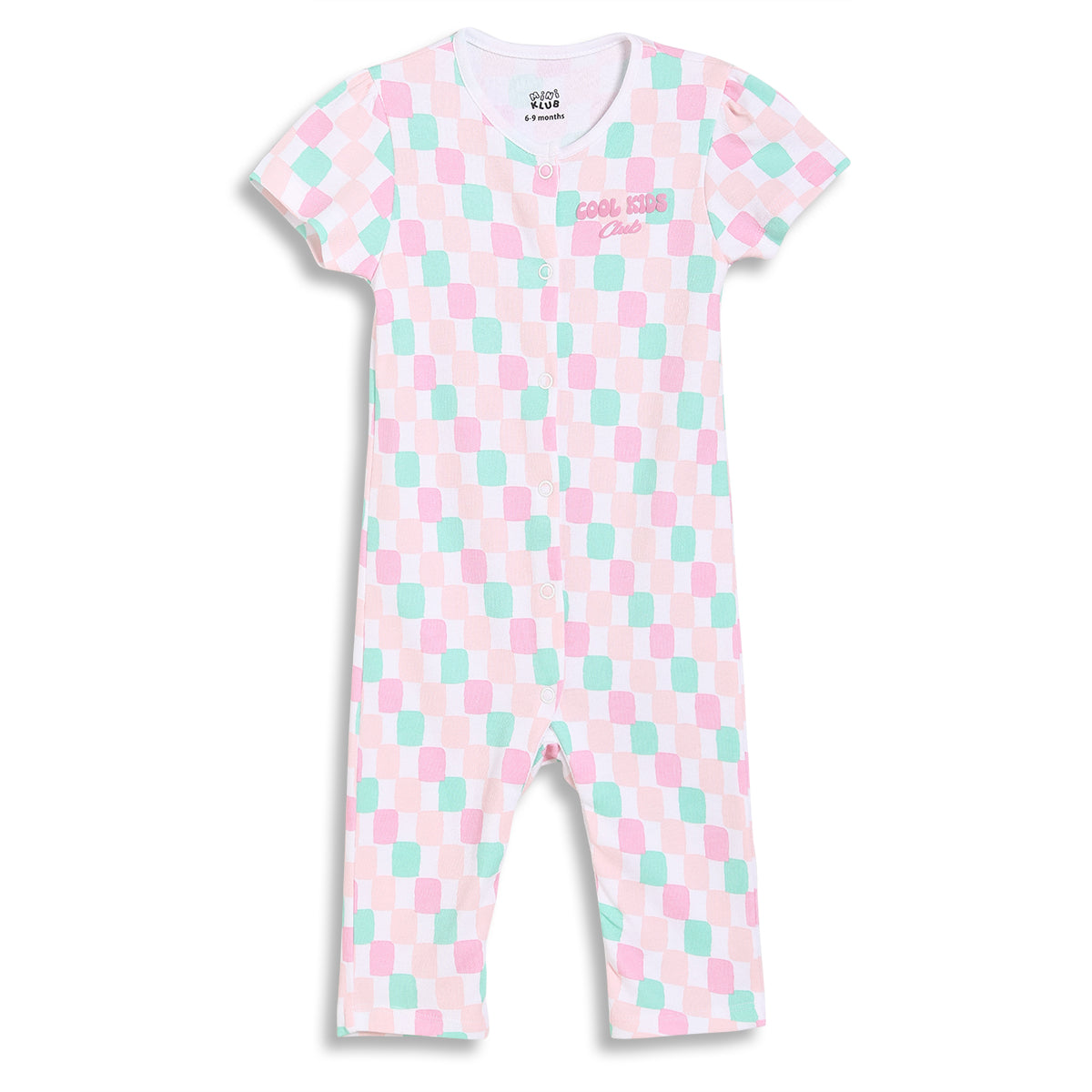 Baby Girls Typography Print and Check Pattern Rompers Pack of 2, Yellow and White