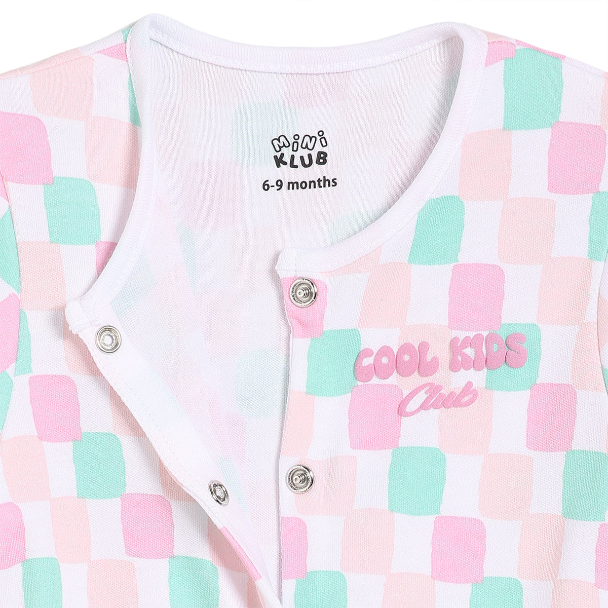 Baby Girls Typography Print and Check Pattern Rompers Pack of 2, Yellow and White