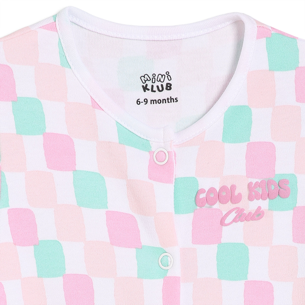 Baby Girls Typography Print and Check Pattern Rompers Pack of 2, Yellow and White