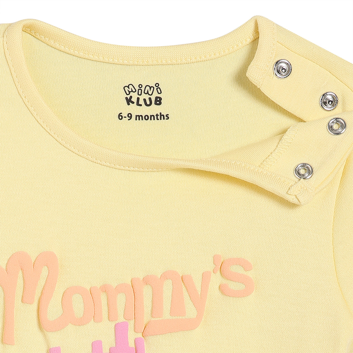 Baby Girls Typography Print and Check Pattern Rompers Pack of 2, Yellow and White