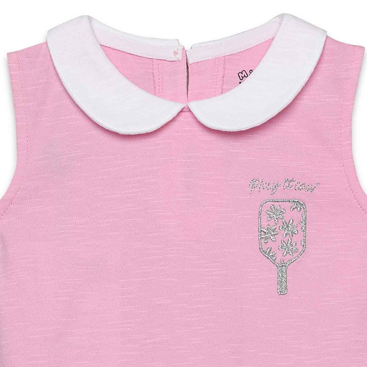 Baby Girls Floral Embroidered Romper, Pink