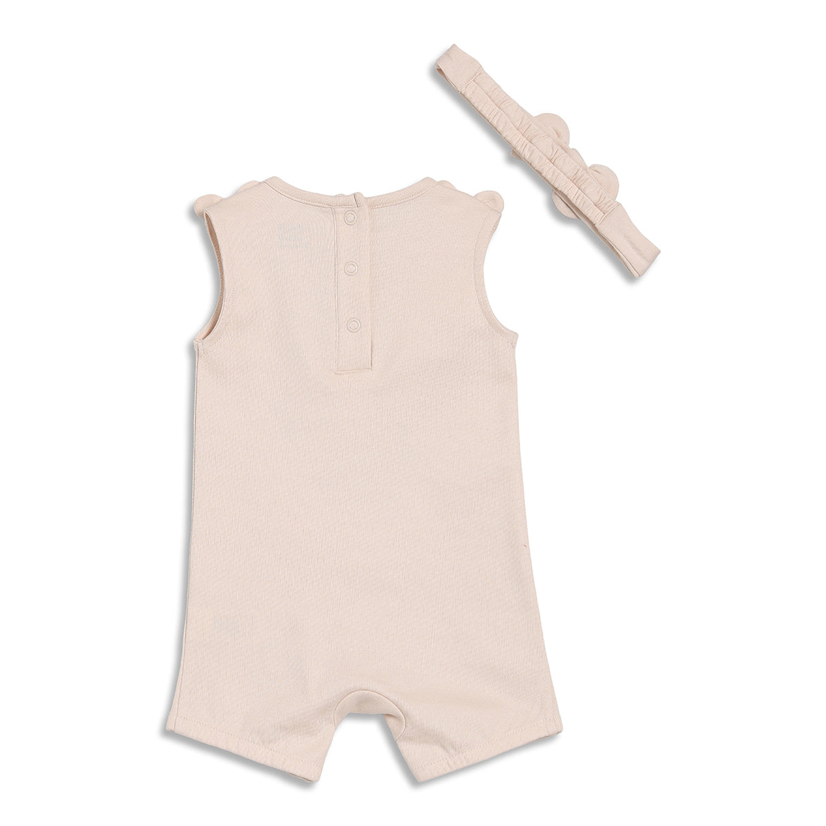 Baby Girls Unicorn Print Romper with Headband, Beige