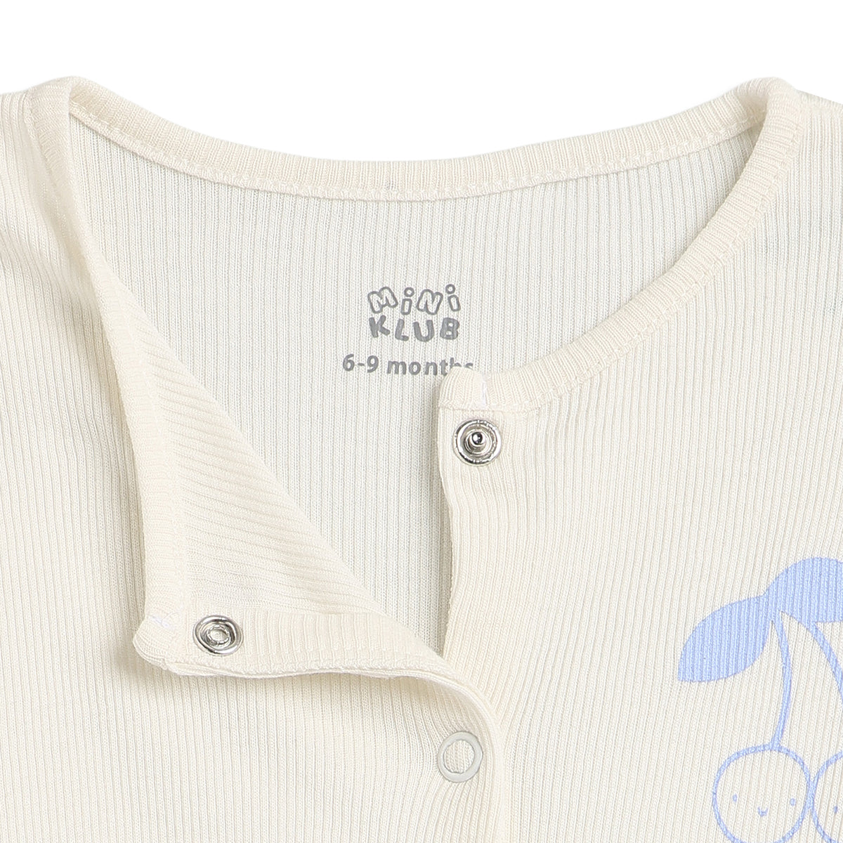 Baby Girls Blue & Cream Cotton Full Sleeves Sleepsuit Pack of 2 Regular Fit Casual Baby Sleepsuits