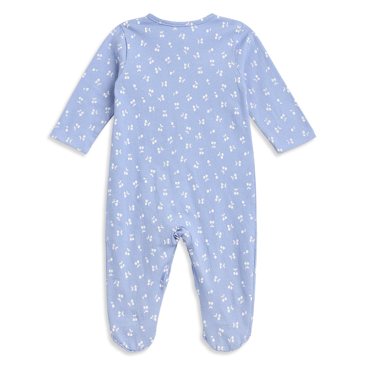 Baby Girls Blue & Cream Cotton Full Sleeves Sleepsuit Pack of 2 Regular Fit Casual Baby Sleepsuits