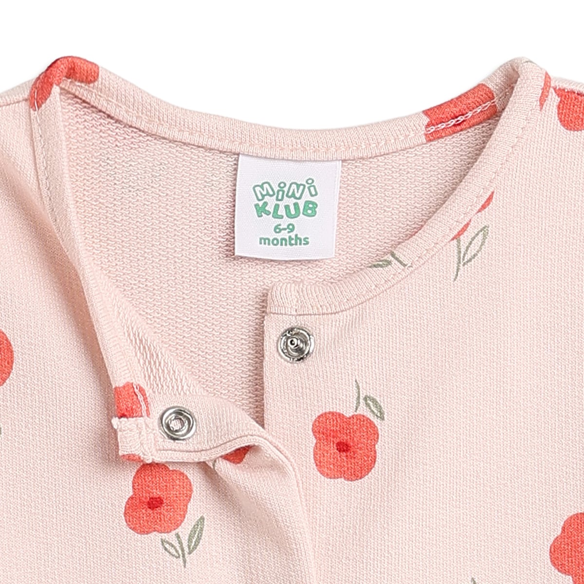 Baby Girls Pink & Peach Cotton Full Sleeves Sleepsuit Pack of 2 Regular Fit Casual Baby Sleepsuits