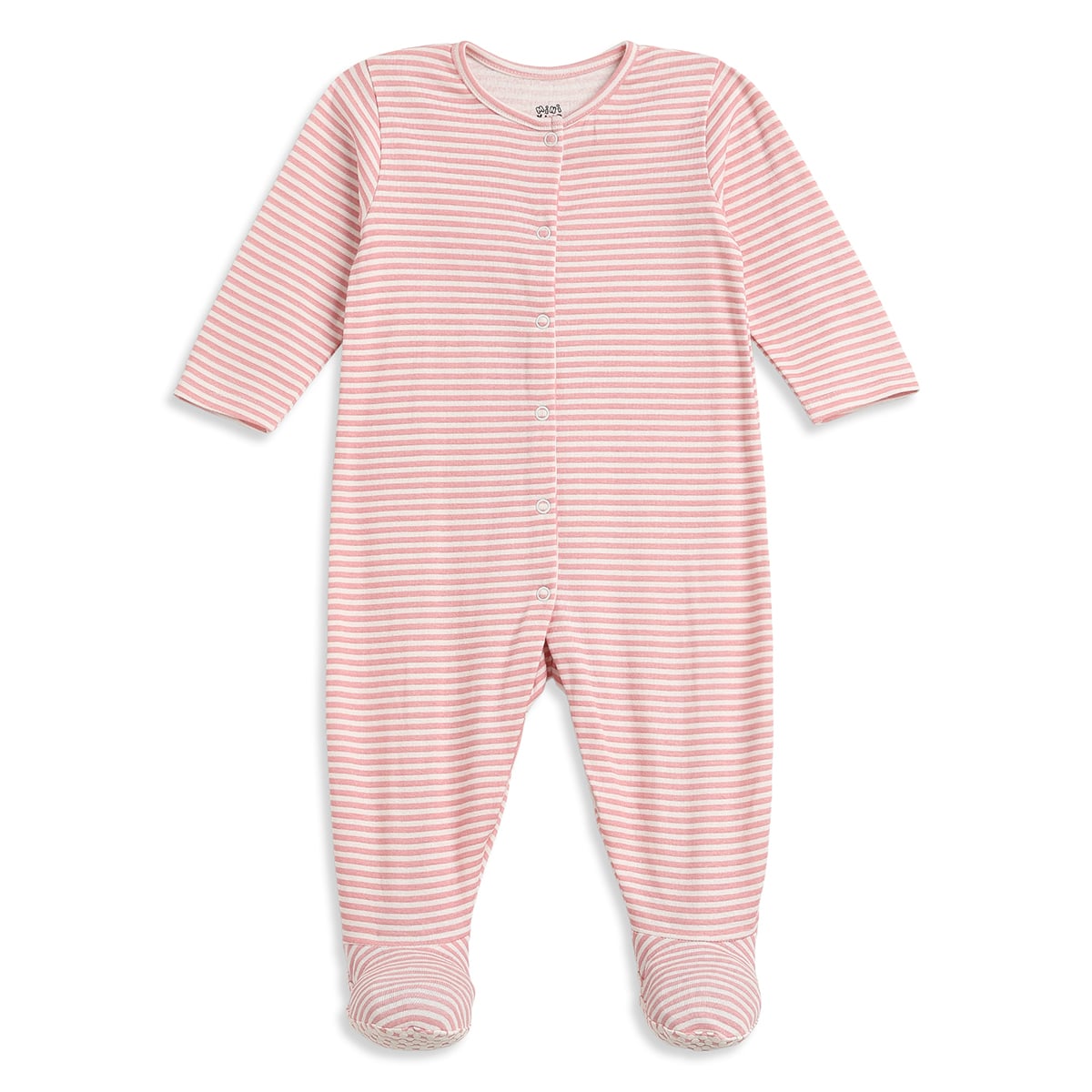 Baby Girls Pink & Peach Cotton Full Sleeves Sleepsuit Pack of 2 Regular Fit Casual Baby Sleepsuits
