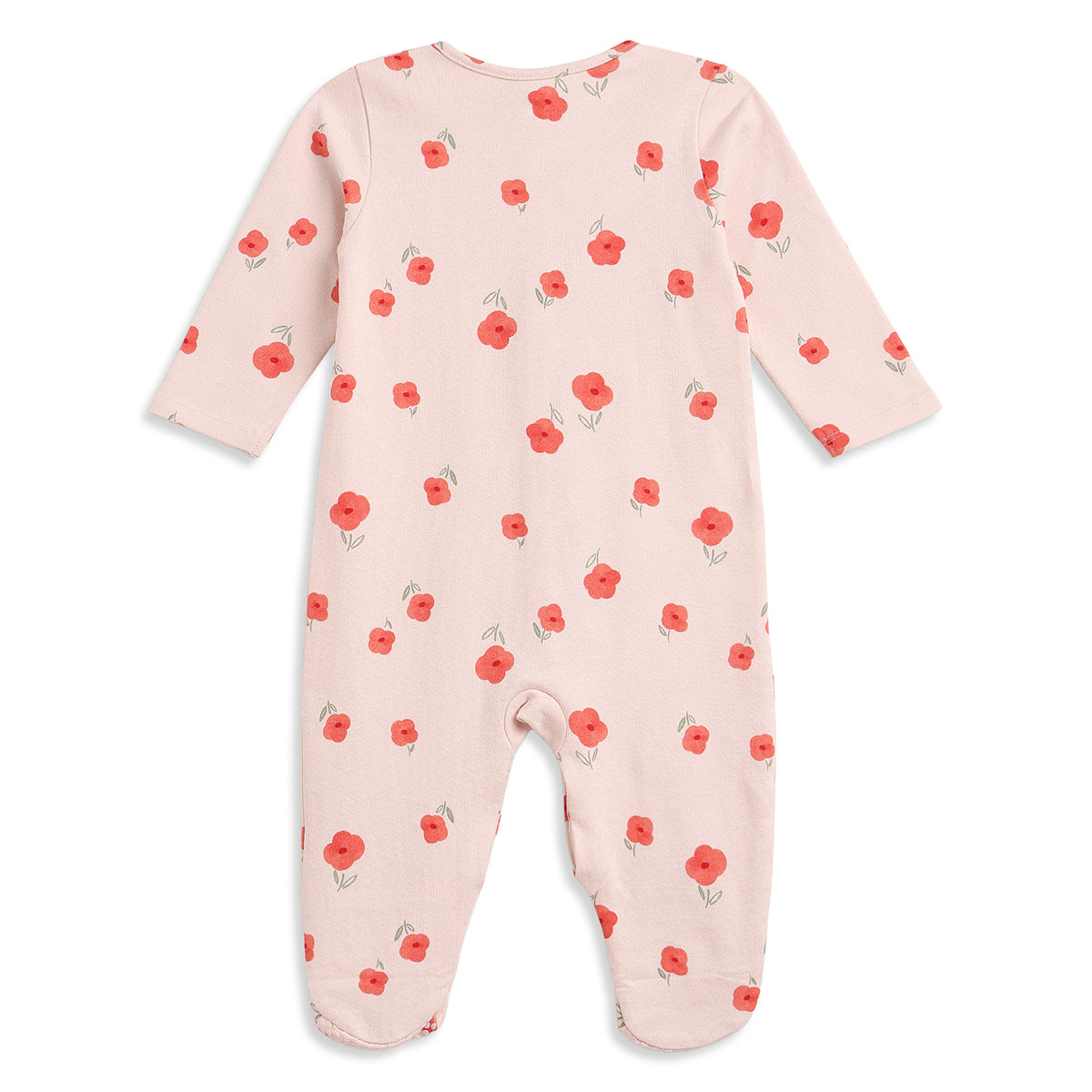 Baby Girls Pink & Peach Cotton Full Sleeves Sleepsuit Pack of 2 Regular Fit Casual Baby Sleepsuits