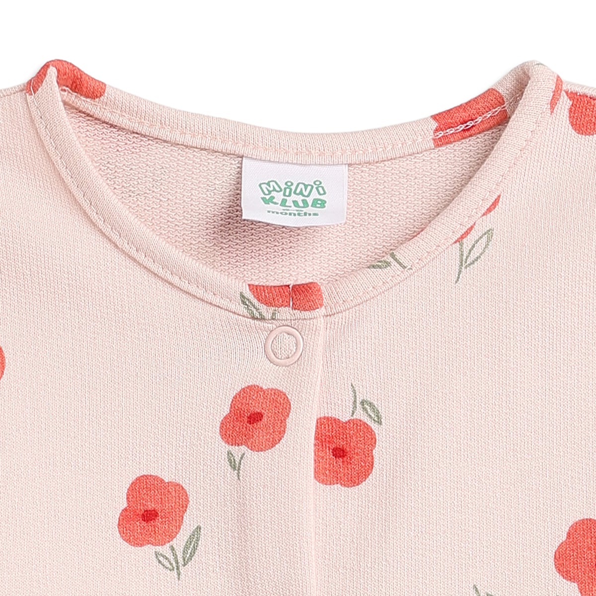 Baby Girls Pink & Peach Cotton Full Sleeves Sleepsuit Pack of 2 Regular Fit Casual Baby Sleepsuits