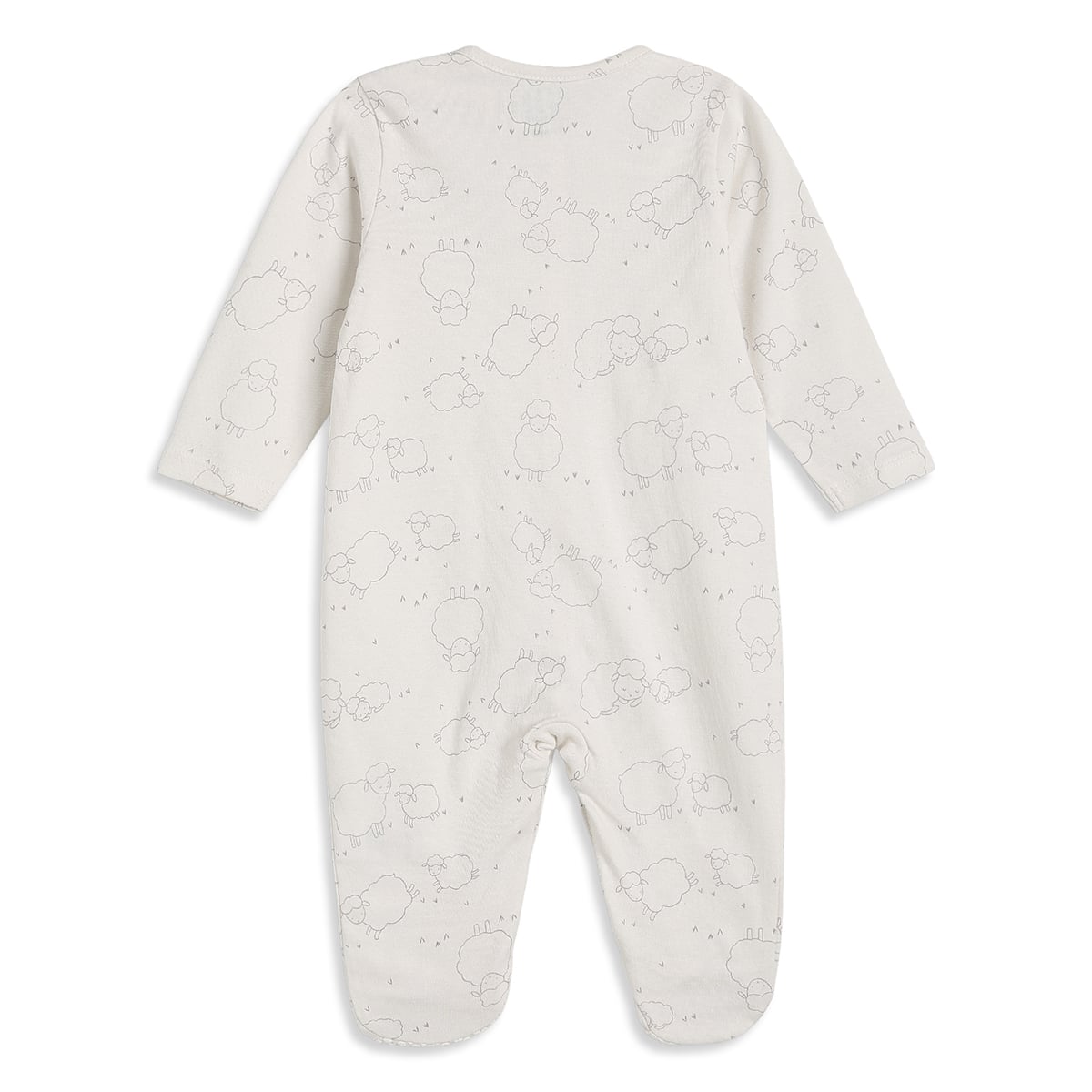 Baby Boys Lavender And Cream Cotton Printed Footed Sleepsuits Pack Of 2 Regular Fit Casual Wear