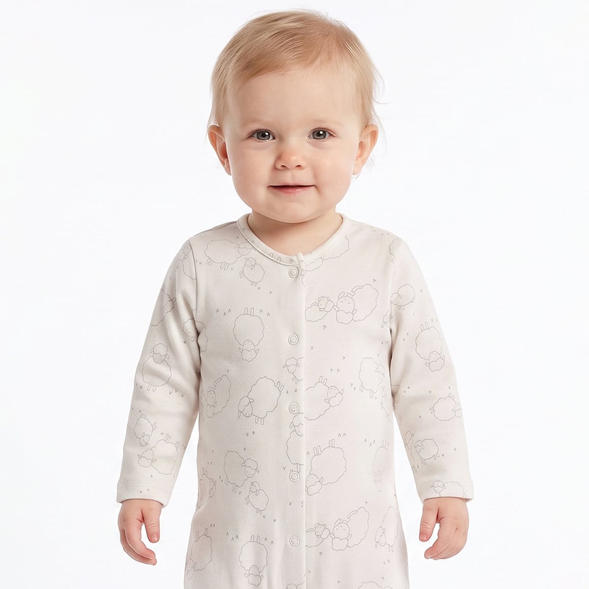 Baby Boys Lavender And Cream Cotton Printed Footed Sleepsuits Pack Of 2 Regular Fit Casual Wear