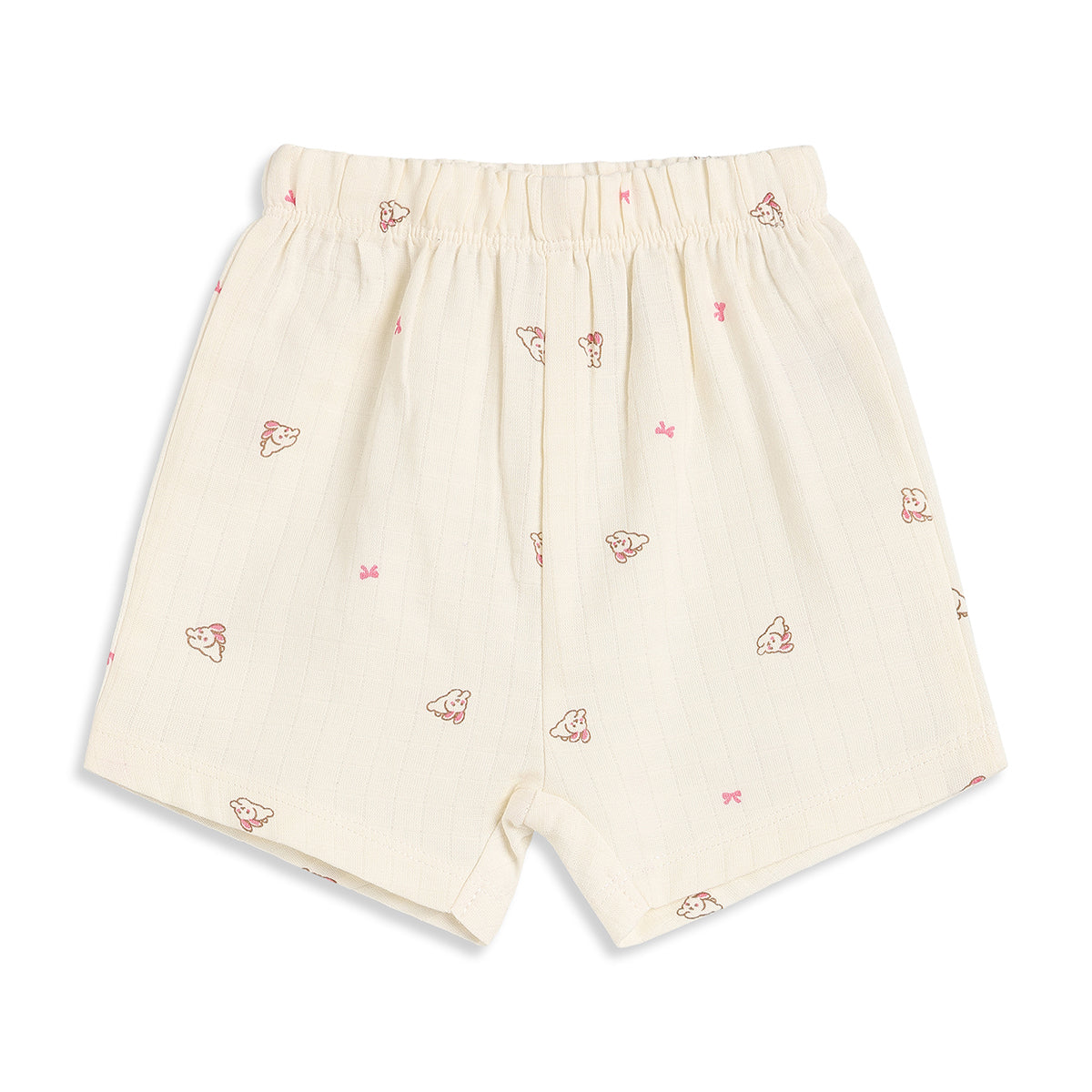 Baby Girls Pink & Cream Cotton Printed Shorts Pack of 2 Regular Fit Casual Wear