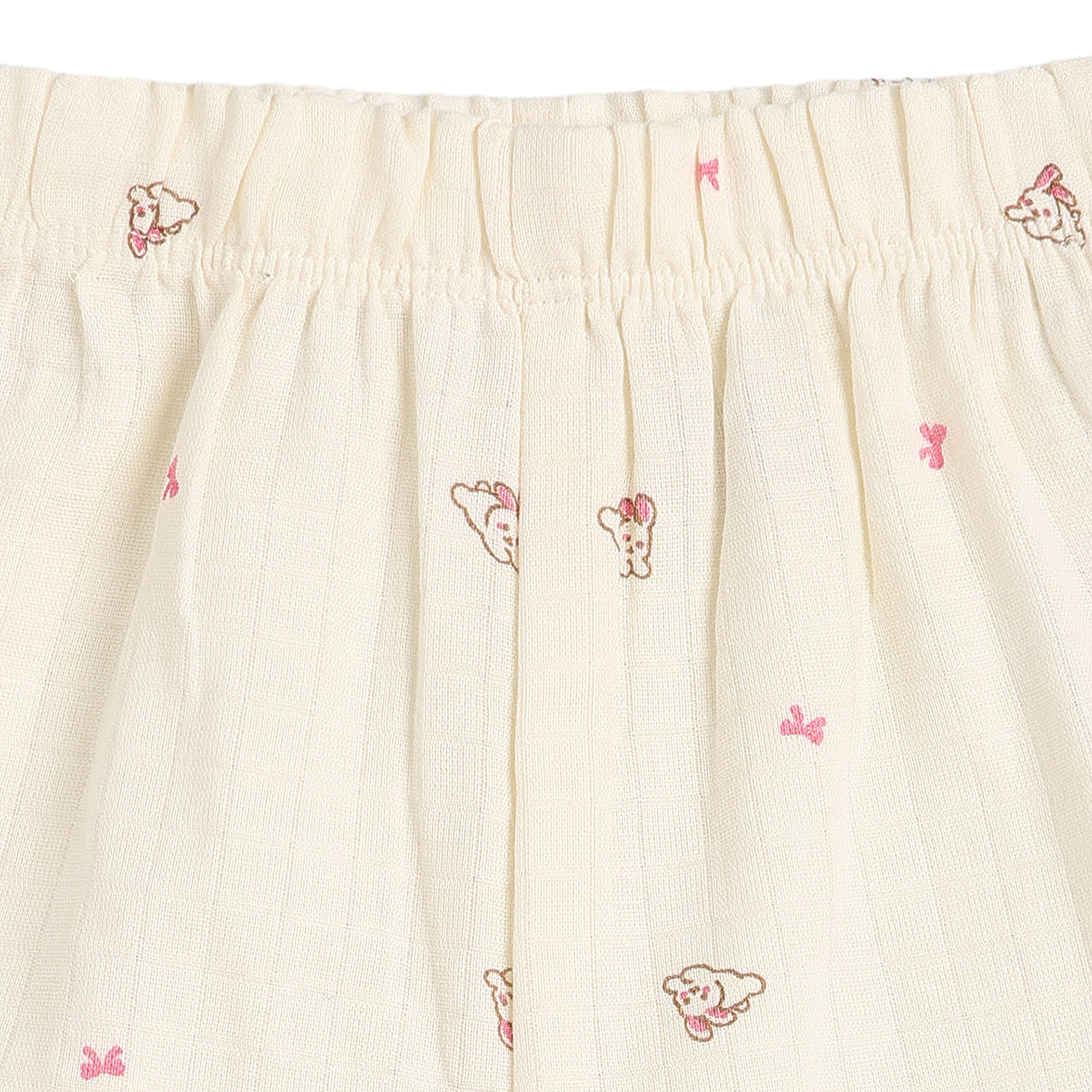 Baby Girls Pink & Cream Cotton Printed Shorts Pack of 2 Regular Fit Casual Wear
