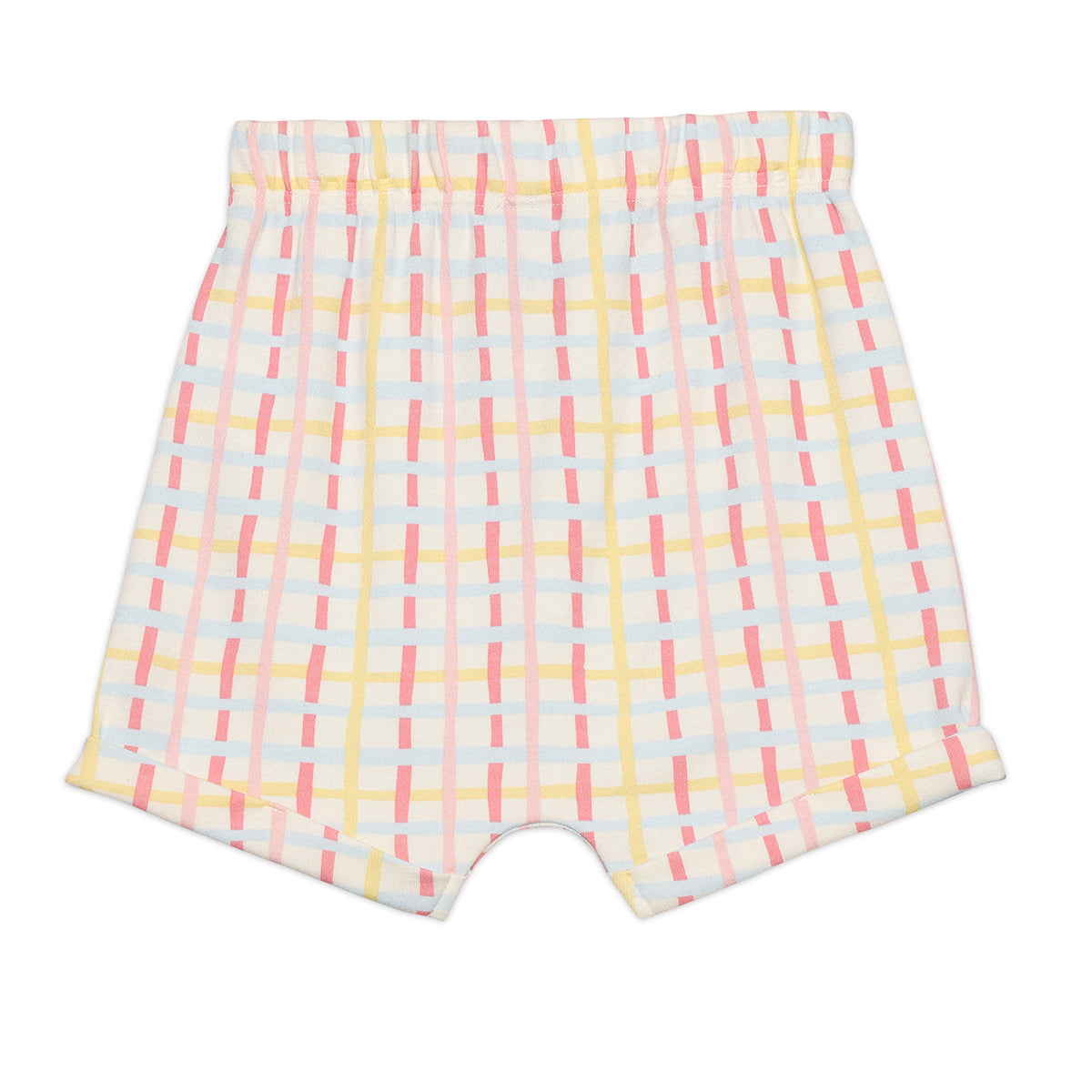 Baby Girls Solid And Checked Shorts Pack Of 2, Multicolor