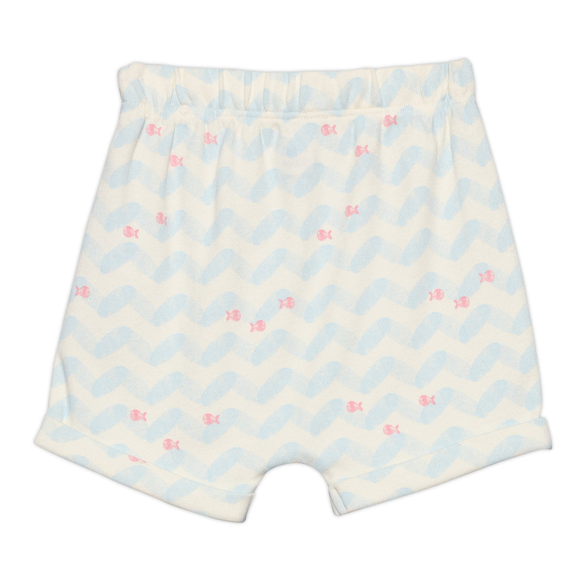 Baby Girls Solid And Sea Life Printed Shorts Pack Of 2, Multicolor