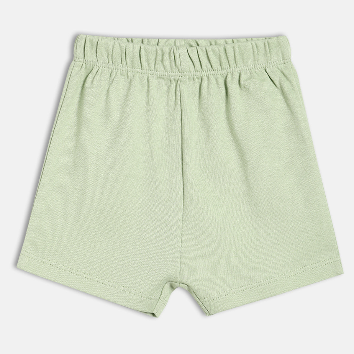 Baby Girls Floral Print and Solid Shorts Pack of 2, Cream and Green