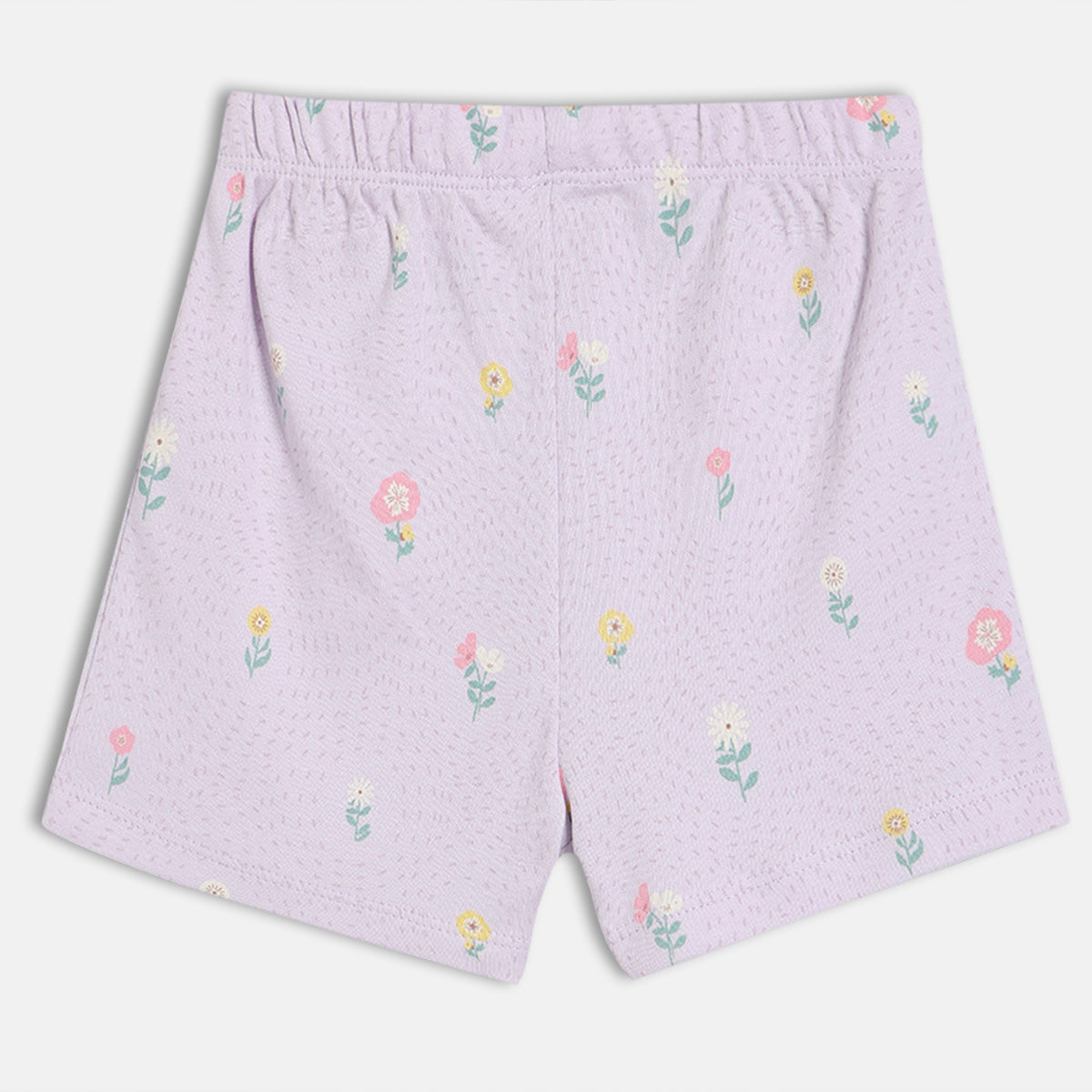 Baby Girls Floral Print Shorts Pack of 2, Purple & Pink