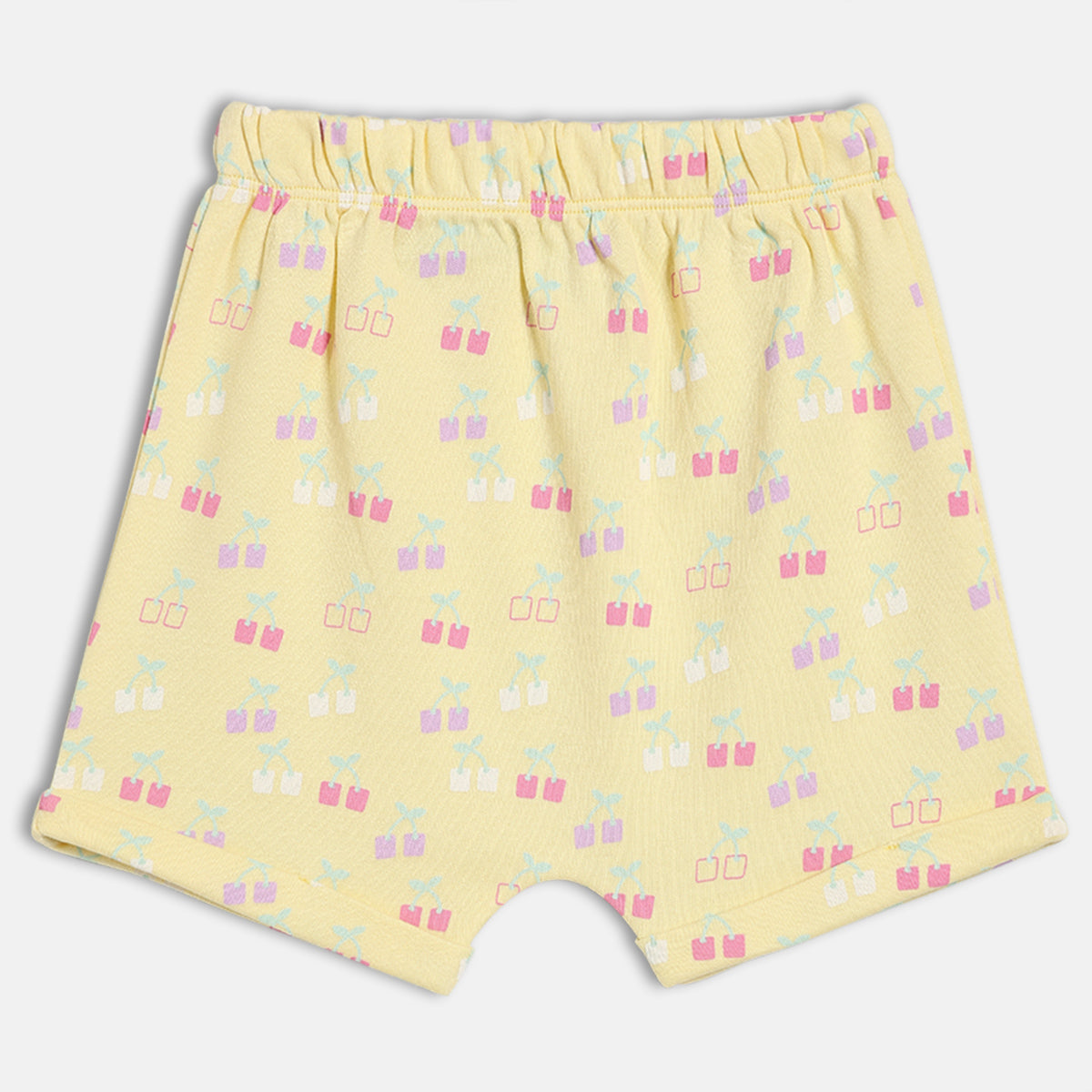 Baby Girls Printed Knit Shorts Pack of 2 – Yellow & Lavender