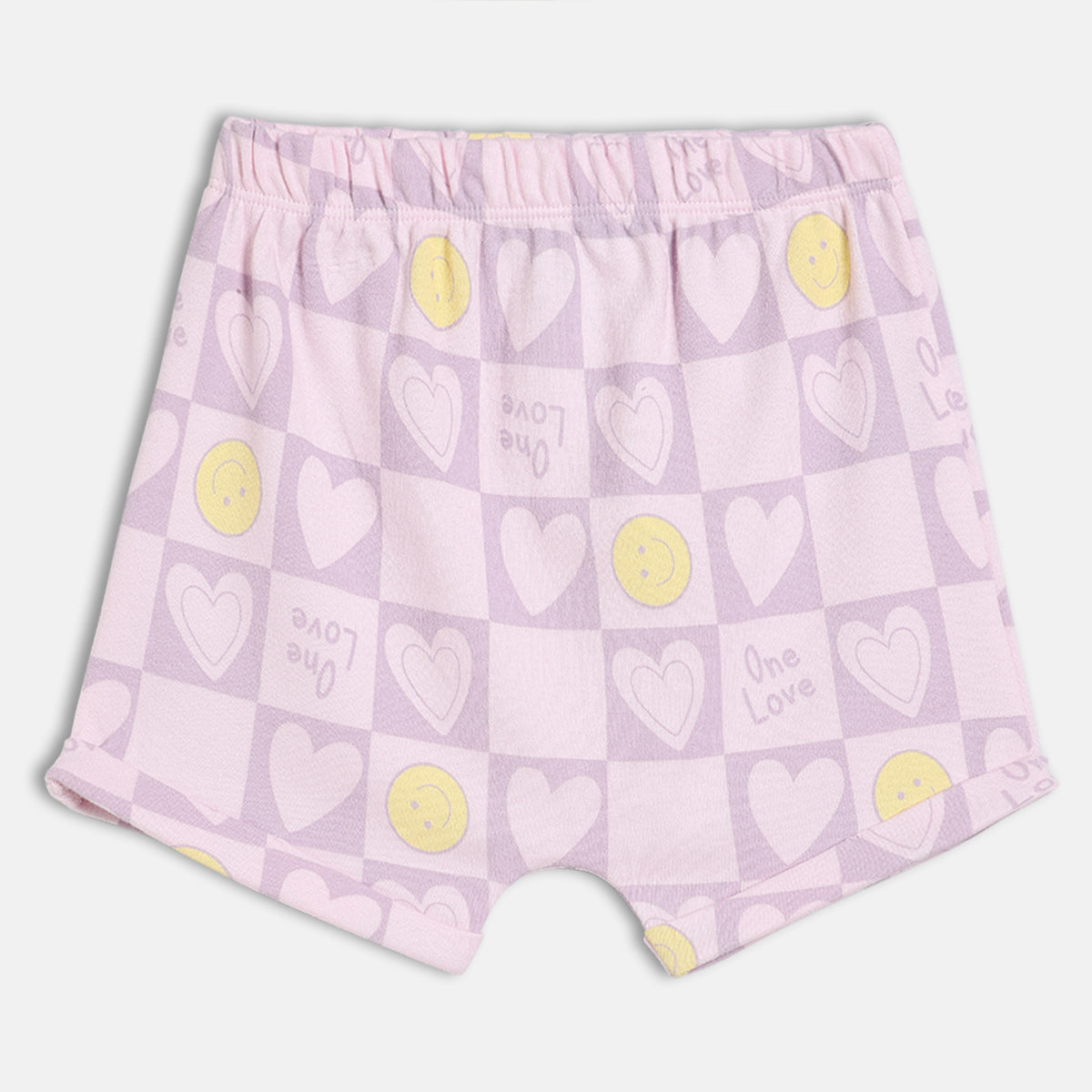 Baby Girls Printed Knit Shorts Pack of 2 – Yellow & Lavender