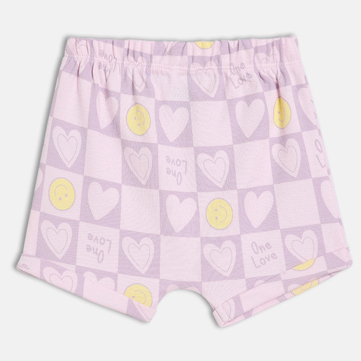 Baby Girls Printed Knit Shorts Pack of 2 – Yellow & Lavender