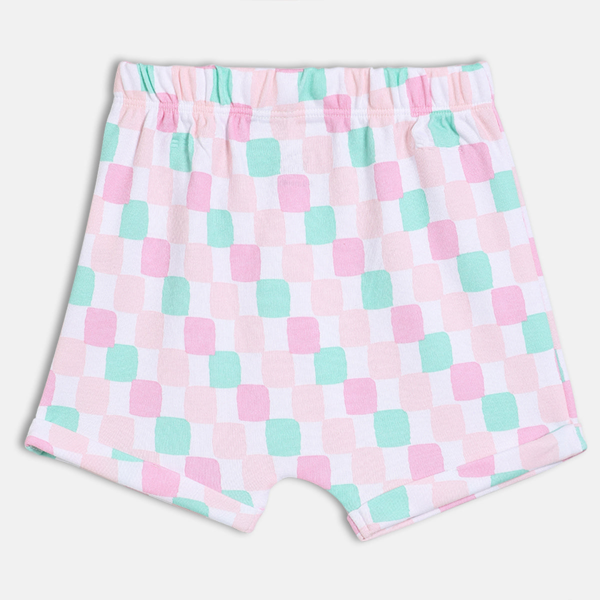 Baby Girls Printed Knit Shorts Pack of 2, Mint Green & Pink