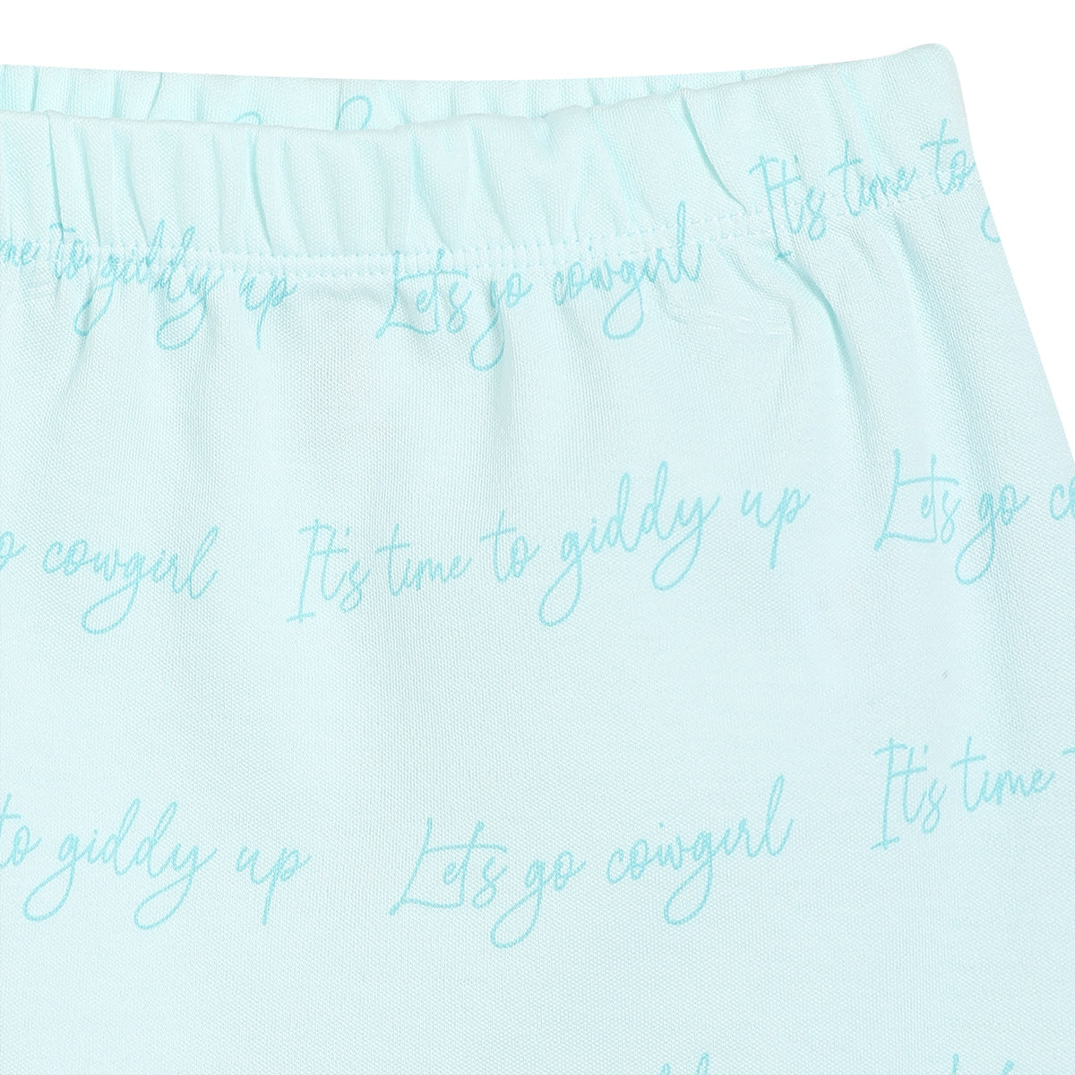 Baby Girls Text Print Shorts Pack of 2, Aqua Blue and Peach