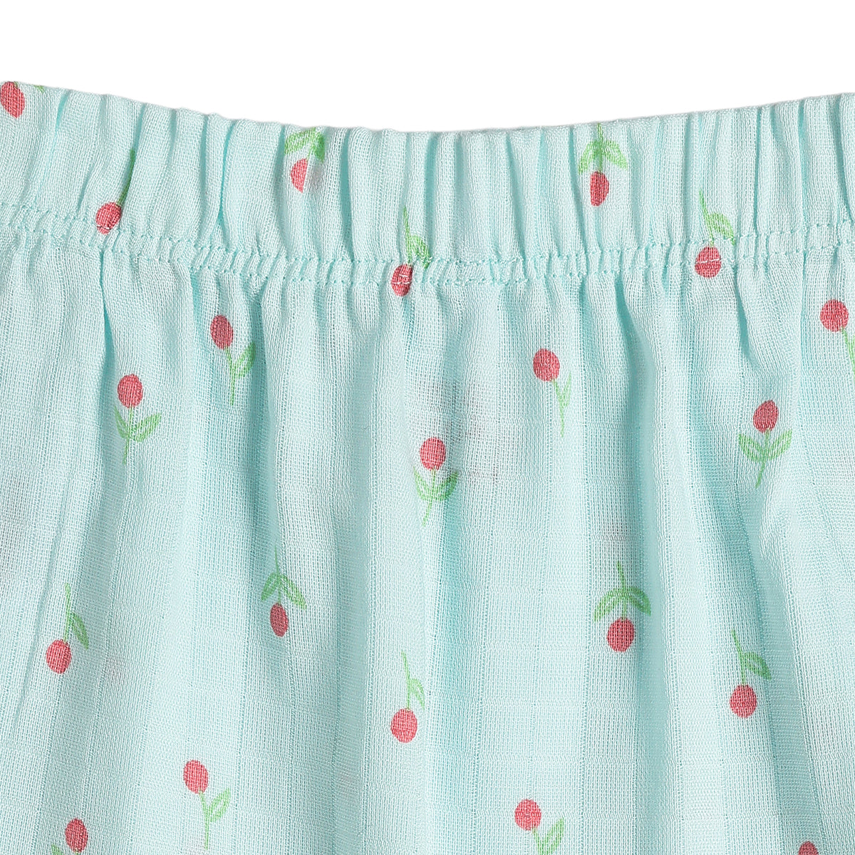 Baby Girls Green & Aqua Floral Print Cotton Knit Bottom Pack of 2 Regular Fit Casual Pants