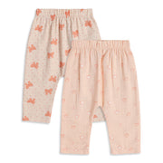 Baby Girls Peach Cotton Muslin Bottoms Pack of 2 Printed Regular Fit