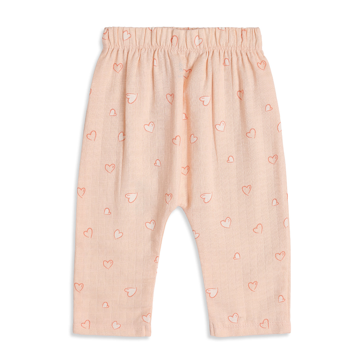 Baby Girls Peach Cotton Muslin Bottoms Pack of 2 Printed Regular Fit