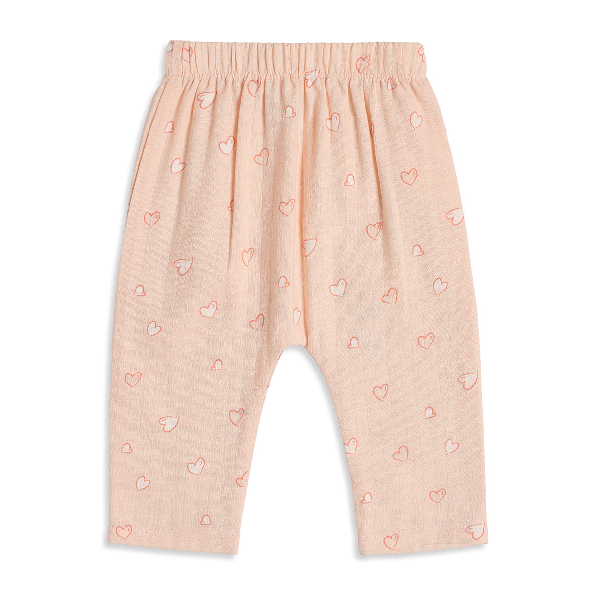 Baby Girls Peach Cotton Muslin Bottoms Pack of 2 Printed Regular Fit