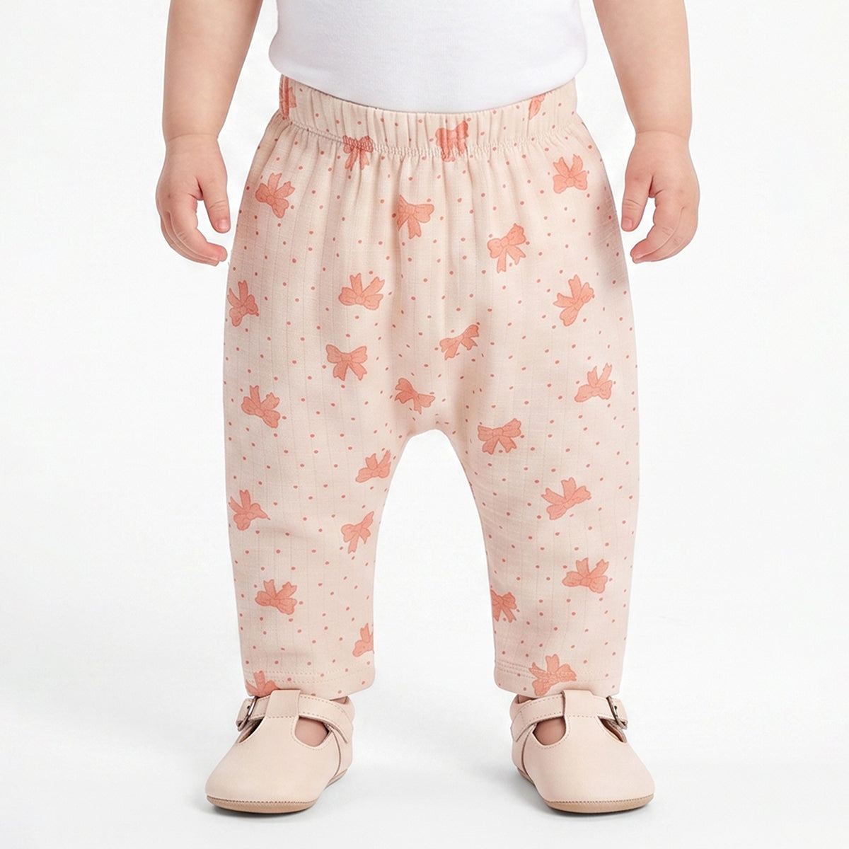 Baby Girls Peach Cotton Muslin Bottoms Pack of 2 Printed Regular Fit