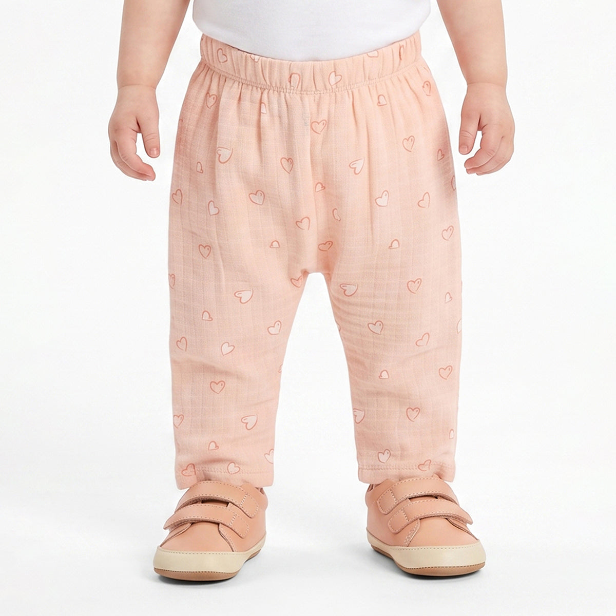 Baby Girls Peach Cotton Muslin Bottoms Pack of 2 Printed Regular Fit